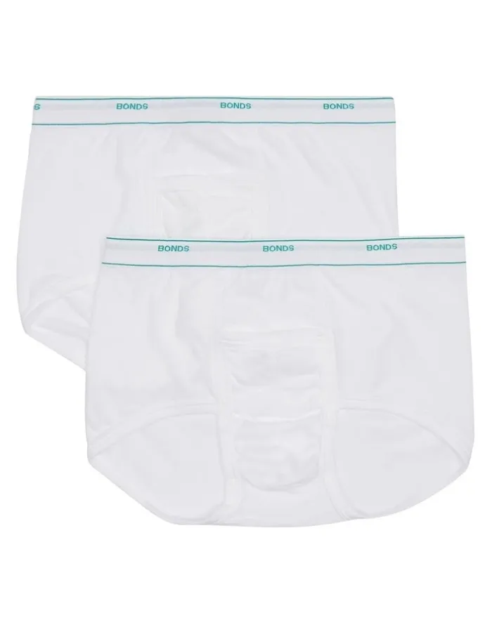 Bonds Support Brief 2 Pack in White