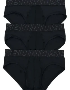 Bonds Sweat Off Brief 3 Pack in Black