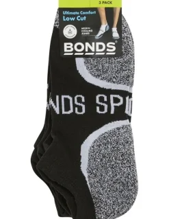 Bonds Ultimate Comfort Low Cut Socks 3 Pack in Black