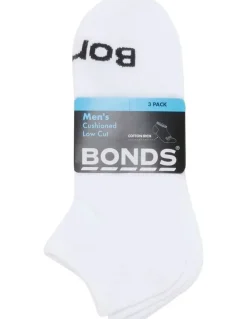 Bonds Value Cushioned Low Cut Socks 3 Pack in White