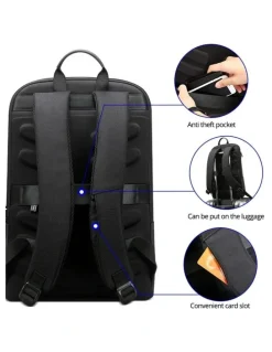 Bopai Anti-Theft Waterproof 17 Laptop Backpack Travel Business Work Bag Brown
