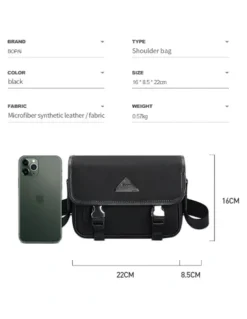 Bopai Bopai Waterproof Messenger Travel Work Bag Black