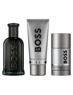 BOSS Bottled Parfum, Shower Gel, and Deodorant Stick for Men Trio Gift Set