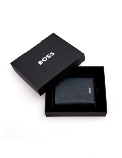 Boss Card Holder Trifold in Classic Grained Navy