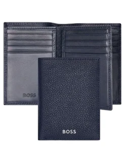 Boss Card Holder Trifold in Classic Grained Navy