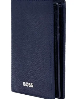 Boss Card Holder Trifold in Classic Grained Navy