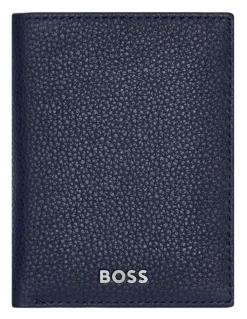Boss Card Holder Trifold in Classic Grained Navy