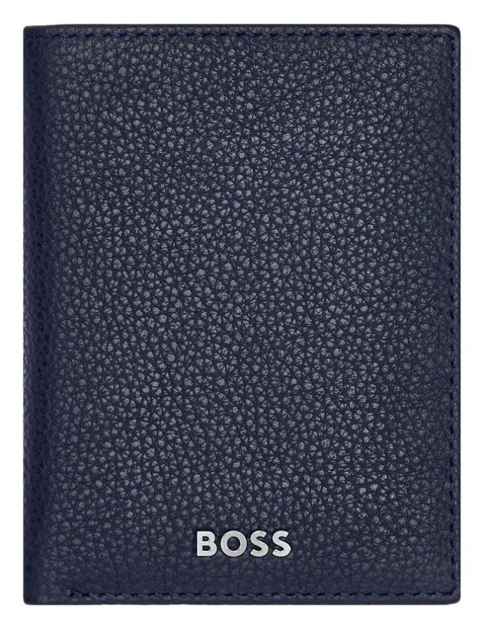 Boss Card Holder Trifold in Classic Grained Navy