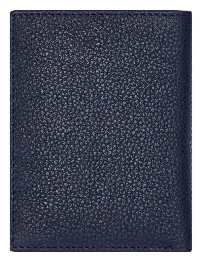 Boss Card Holder Trifold in Classic Grained Navy