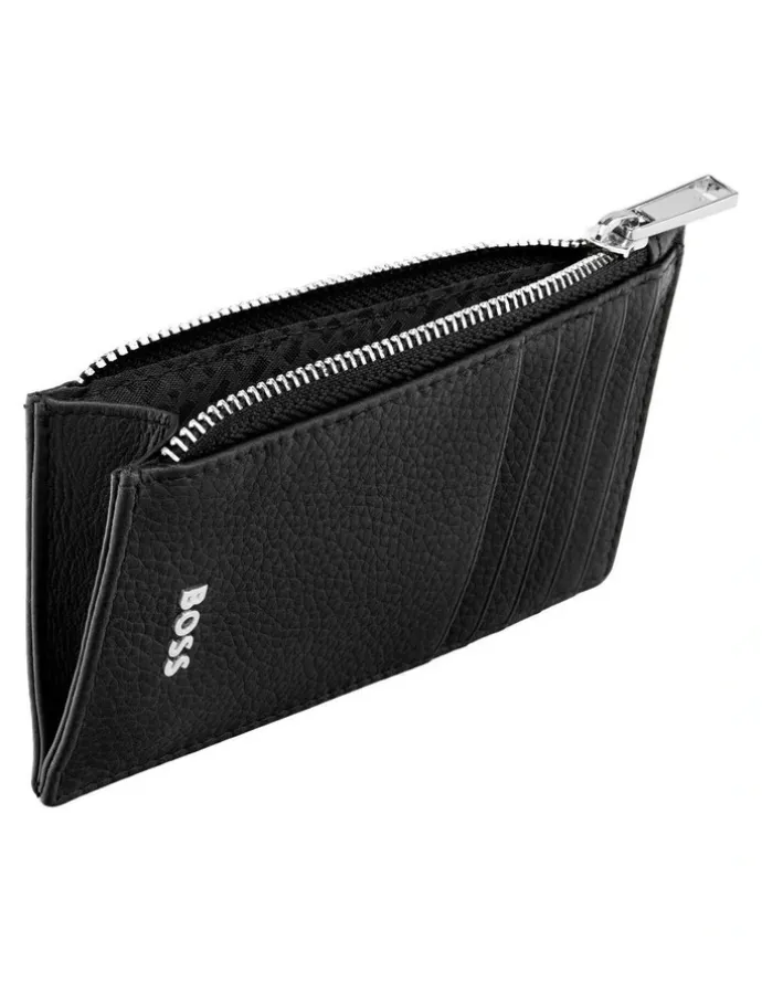 Boss Card Holder Zip Classic Grained in Black