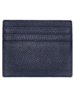 Boss Classic Grained Leather Card holder in Navy