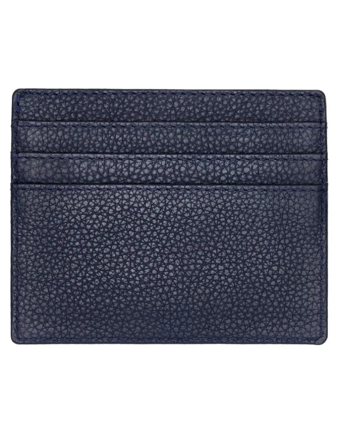 Boss Classic Grained Leather Card holder in Navy