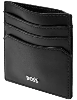 Boss Classic Smooth Leather Card Holder in Black