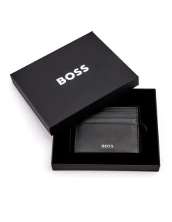 Boss Classic Smooth Leather Card Holder in Black