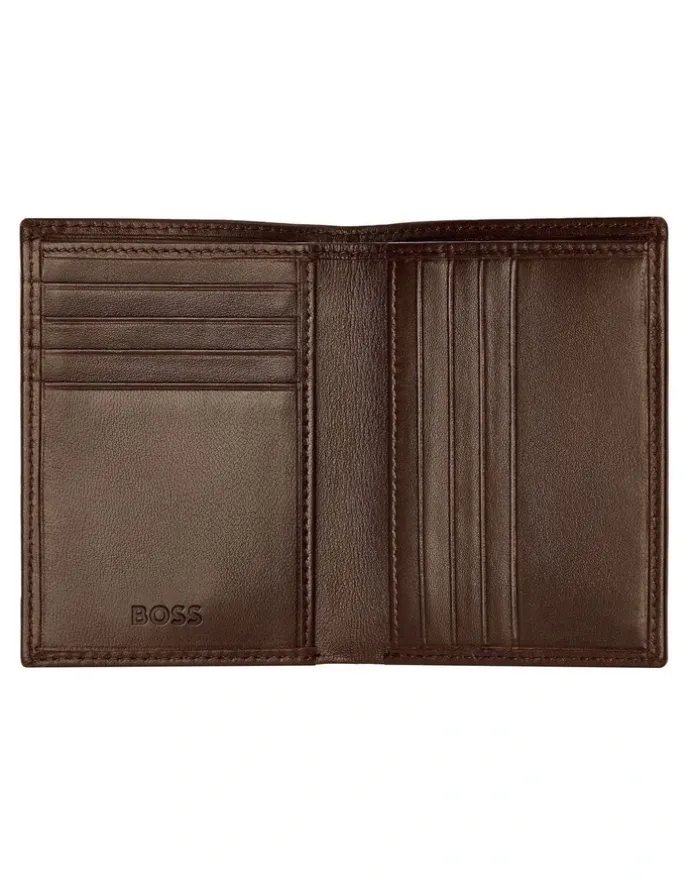 Boss Folding Card Holder in Classic Smooth Brown