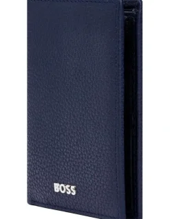 Boss Folding Card Holder Classic Grained in Navy