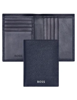 Boss Folding Card Holder Classic Grained in Navy