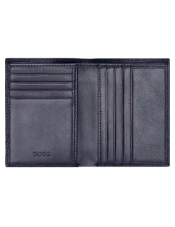 Boss Folding Card Holder Classic Grained in Navy