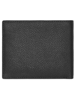 Boss Grained Leather Coin Purse Wallet in Black