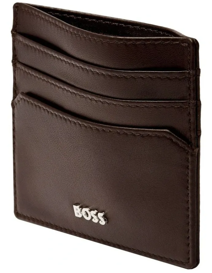 Boss Leather Card Holder in Classic Smooth Brown