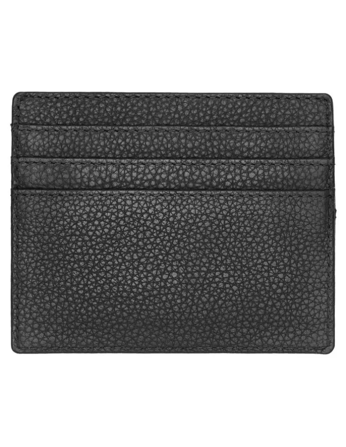 Boss Leather Card Holder in Classic Grained Black