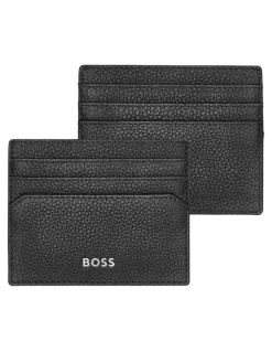 Boss Leather Card Holder in Classic Grained Black