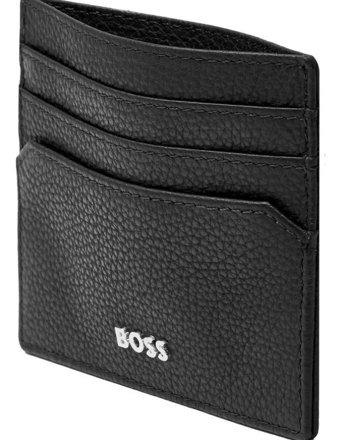 Boss Leather Card Holder in Classic Grained Black