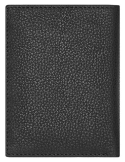Boss Leather Card Holder Trifold Grained Wallet in Black
