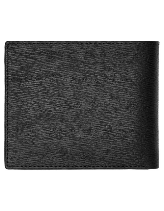 Boss Leather Trifold Wallet With Flap in Iconic Black