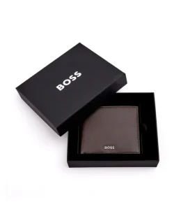 Boss Leather Wallet Classic Smooth Brown