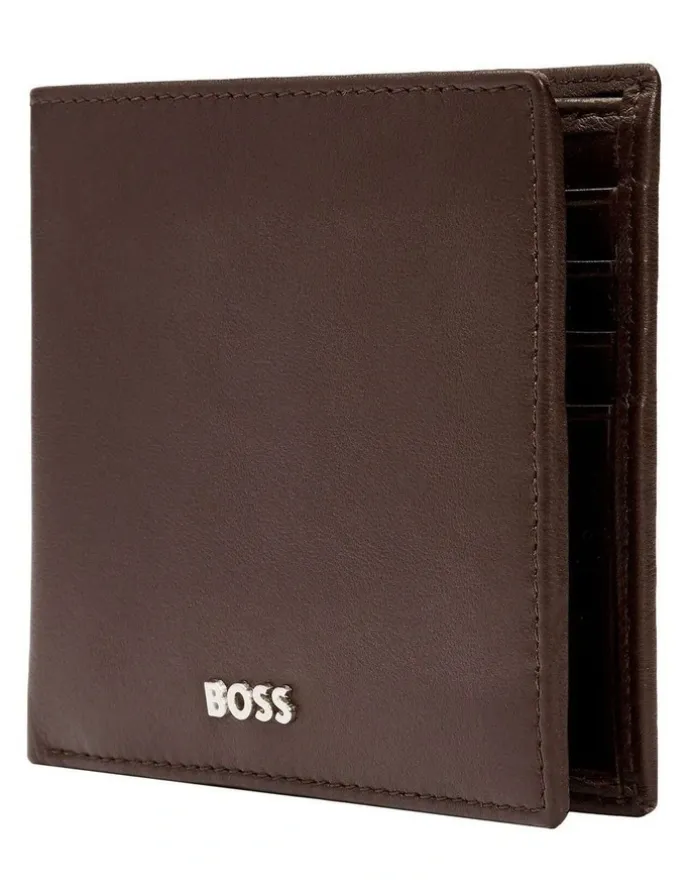 Boss Leather Wallet Classic Smooth Brown