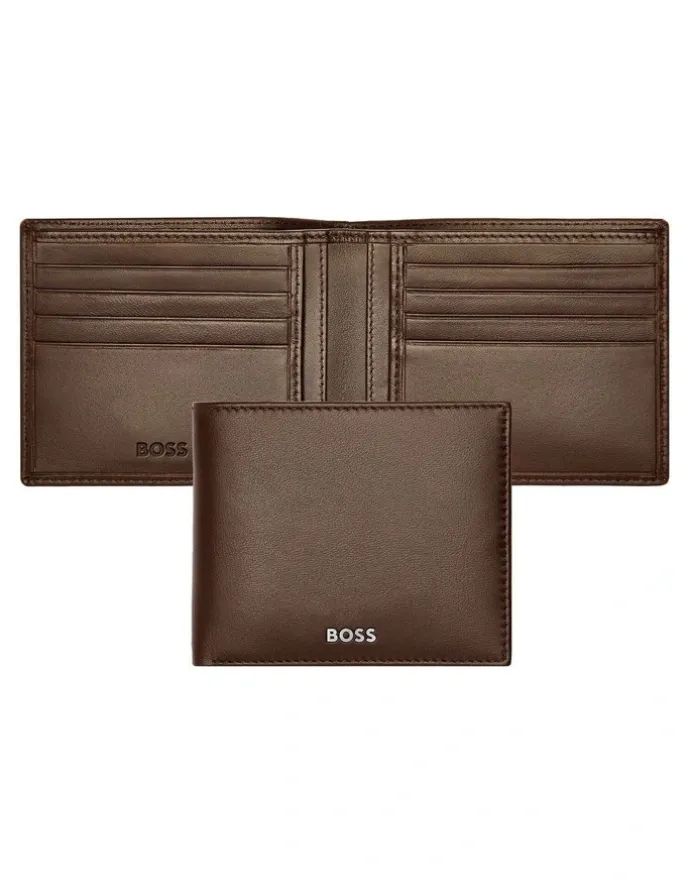 Boss Leather Wallet Classic Smooth Brown