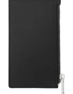 Boss Leather Zip Card Holder in Classic Smooth Black