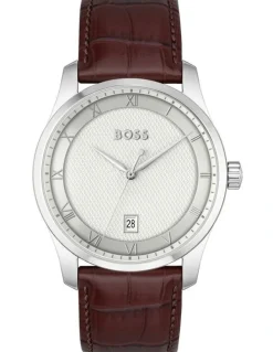 BOSS Principle Calfskin Watch in Brown