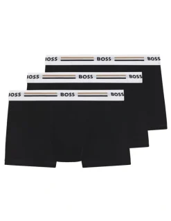 Boss Revive Cotton Stretch Trunks 3 Pack in Black