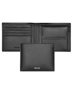 Boss Smooth Leather Coin Purse Wallet in Black