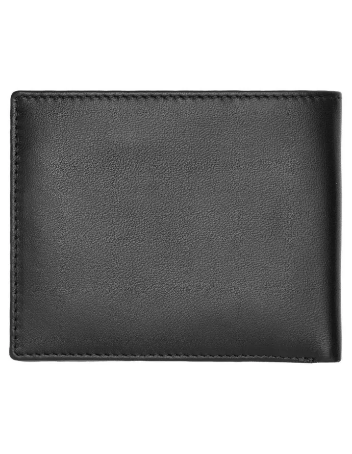 Boss Trifold Leather Wallet in Classic Smooth Black