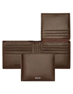 Boss Trifold Leather Wallet in Classic Smooth Brown