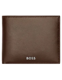 Boss Trifold Leather Wallet in Classic Smooth Brown