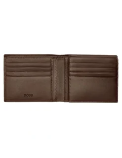 Boss Trifold Leather Wallet in Classic Smooth Brown