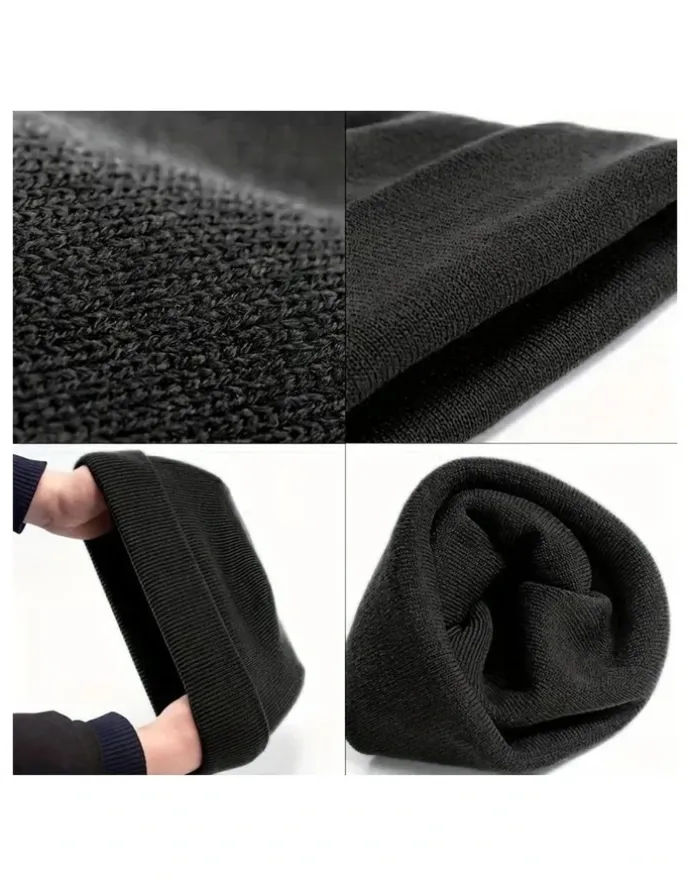 Boutique Retailer Plain Knit Beanie Hat in Black
