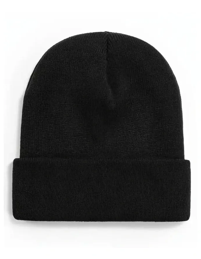 Boutique Retailer Plain Knit Beanie Hat in Black