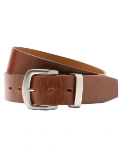 Buckle Australian Made Station Full Grain Leather Belt 38mm in Cognac