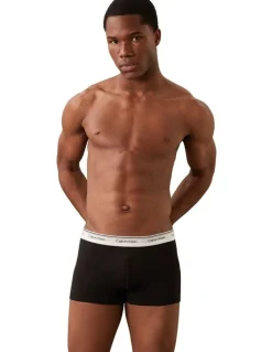 Calvin Klein Balance Cotton Stretch Trunks 3 Pack in Black