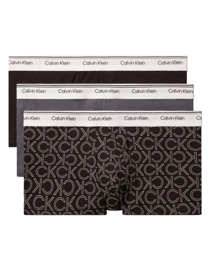 Calvin Klein Balance Cotton Stretch Low Rise Trunks 3 Pack in Multi