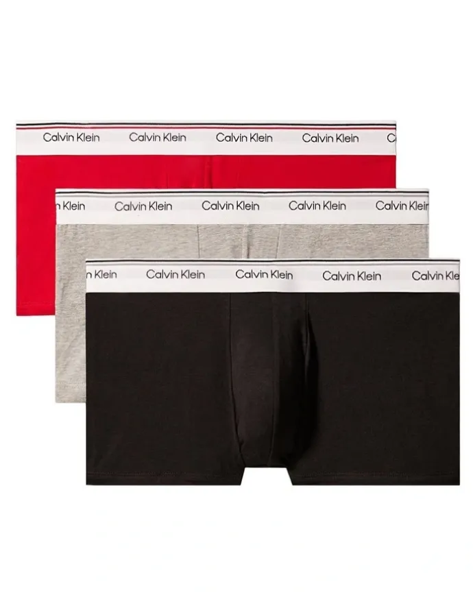 Calvin Klein Balance Cotton Stretch Low Rise Trunks 3 Pack in Multi