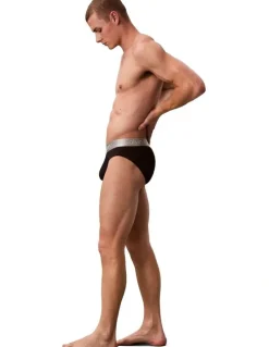 Calvin Klein Brushed Micro Hip Briefs 3 Pack in Black