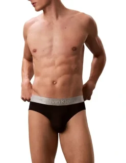 Calvin Klein Brushed Micro Hip Briefs 3 Pack in Black