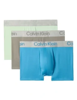 Calvin Klein Brushed Micro Trunks 3 Pack in Multi