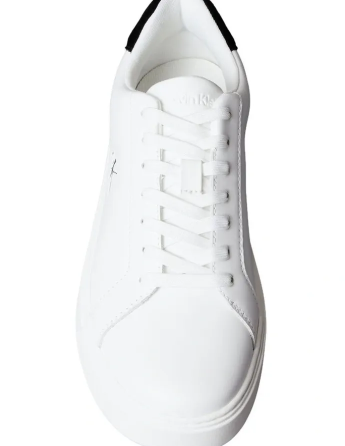 Calvin Klein Classic Cupsole Laceup Trainer Shoes in White
